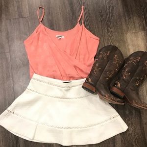 Banana Republic Petite White Knit Mini Skirt